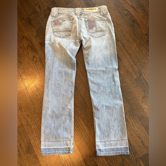 Taverniti So Jeans “Cynthia” Distressed Patchwork Jeans Size 28 Light Wash - Picture 4 of 6